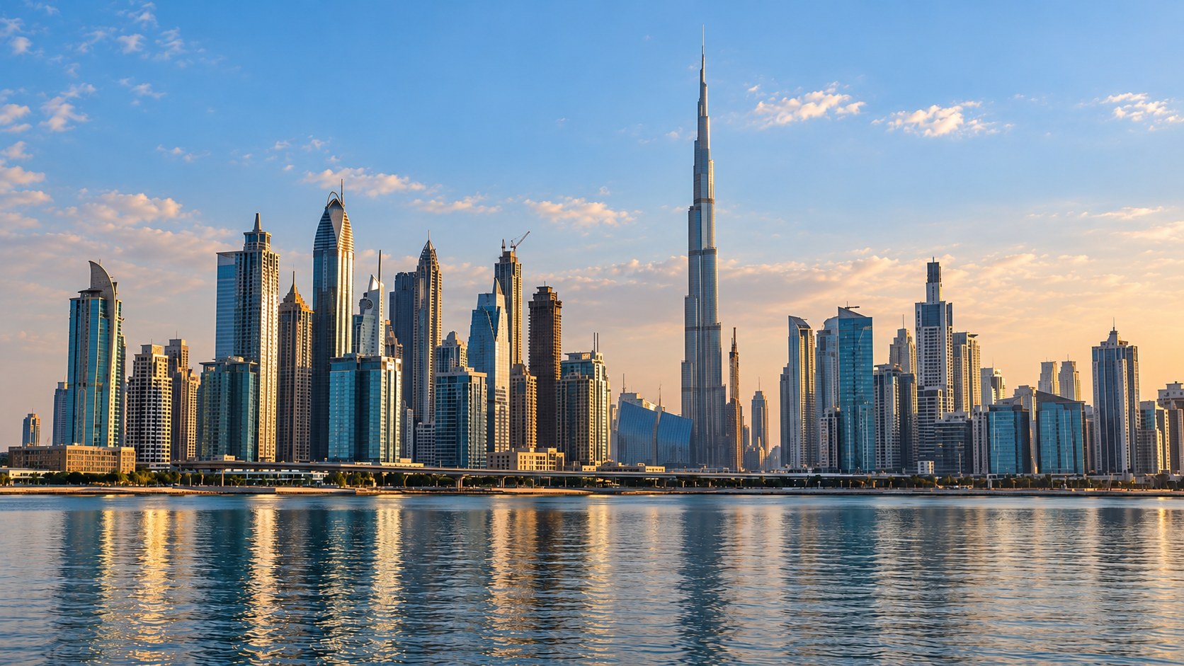 Burj Khalifa over Dubai's waterfront